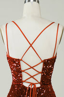 Laden Sie das Bild in den Galerie-Viewer, Mantel Königsblau Pailletten Kurzes Abschlussballkleid mit Schnürung