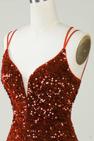 Laden Sie das Bild in den Galerie-Viewer, Mantel Königsblau Pailletten Kurzes Abschlussballkleid mit Schnürung