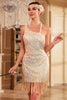 Laden Sie das Bild in den Galerie-Viewer, Glitzerndes Kleid mit einer Schulter und goldenen Pailletten aus den 1920er Jahren