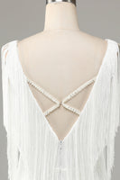 Laden Sie das Bild in den Galerie-Viewer, Mini Cocktailkleid mit V-Ausschnitt und Quaste