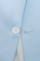 Laden Sie das Bild in den Galerie-Viewer, Hellblauer 2-teiliger Herren Abschlussballanzug mit hellblauem Peak-Revers