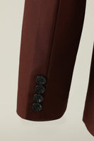 Laden Sie das Bild in den Galerie-Viewer, 2-teilige braune Herrenanzüge mit gekerbtem Revers