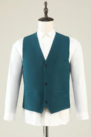 Laden Sie das Bild in den Galerie-Viewer, Dunkelgrüne, gekerbte 3-teilige Herren-Ballanzüge mit gekerbtem Revers