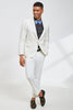 Laden Sie das Bild in den Galerie-Viewer, Weißer Jacquard-Schal Revers 2-teilige Abschlussball Anzüge