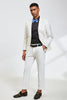 Laden Sie das Bild in den Galerie-Viewer, Weißer Jacquard-Schal Revers 2-teilige Abschlussball Anzüge