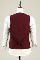 Laden Sie das Bild in den Galerie-Viewer, Burgundy Peak Revers 3-teilige Herren Ballanzüge