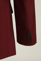 Laden Sie das Bild in den Galerie-Viewer, Burgundy Peak Revers 3-teilige Herren Ballanzüge