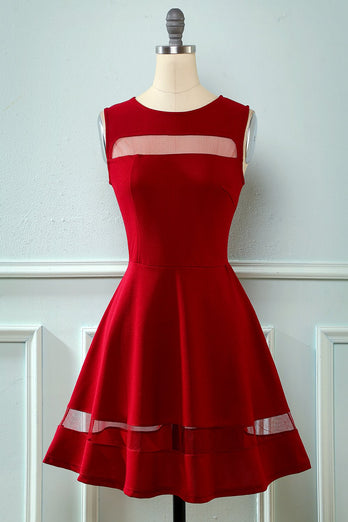 Marine Vintage 1950er Jahre Swing Kleid