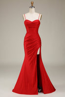 Laden Sie das Bild in den Galerie-Viewer, Satin Spaghettiträger Flieder Korsett Ballkleid