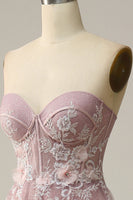 Laden Sie das Bild in den Galerie-Viewer, A-Linie Herzausschnitt Grau Lila Langes Ballkleid mit Applikationen