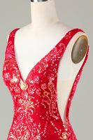 Laden Sie das Bild in den Galerie-Viewer, Lavendel glitzerndes enges Abiballkleid mit rückenfreiem Rücken