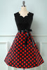 Laden Sie das Bild in den Galerie-Viewer, Rote Punkte Vintage 1950er Jahre Kleid