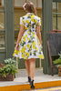 Laden Sie das Bild in den Galerie-Viewer, Vintage Zitronenprint 1950er Jahre Swing Kleid