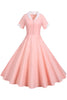 Laden Sie das Bild in den Galerie-Viewer, V-Ausschnitt 1950er Jahre Swing Kleid