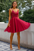 Laden Sie das Bild in den Galerie-Viewer, Rotes Ball Party Kleid