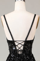 Laden Sie das Bild in den Galerie-Viewer, Glitter Pailletten Rotes Korsett Ballkleid mit Schlitz