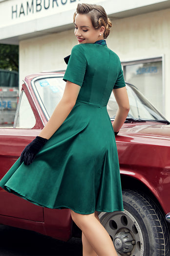 Grün Plaid Swing Vinatge 1950er Kleid