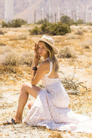 Laden Sie das Bild in den Galerie-Viewer, Elfenbein Offener Rücken Boho Spitze Brautkleid