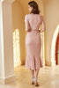 Laden Sie das Bild in den Galerie-Viewer, Rosa Spitze Bodycon 1960er Jahre Kleid