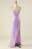 Laden Sie das Bild in den Galerie-Viewer, Blaues Pailletten Ballkleid mit Fransen