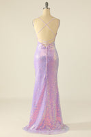 Laden Sie das Bild in den Galerie-Viewer, Blaues Pailletten Ballkleid mit Fransen