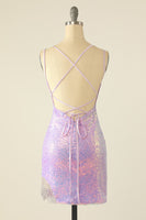 Laden Sie das Bild in den Galerie-Viewer, Blaues Pailletten Etui Abiballkleid