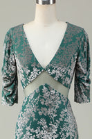 Laden Sie das Bild in den Galerie-Viewer, Meerjungfrau Samt Brautjungfernkleid mit Ärmeln