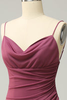 Laden Sie das Bild in den Galerie-Viewer, Etui Spaghettiträger Desert Rose Übergröße Abendkleid mit offenem Rücken