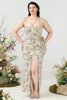 Laden Sie das Bild in den Galerie-Viewer, Mantel Herzausschnitt Grau Bedrucktes Übergröße Hochzeitskleid mit Gürtel