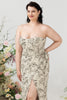 Laden Sie das Bild in den Galerie-Viewer, Mantel Herzausschnitt Grau Bedrucktes Übergröße Hochzeitskleid mit Gürtel