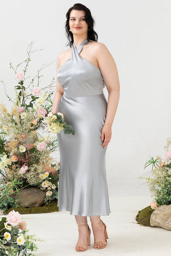Mantel Neckholder Silber Übergröße Hochzeit Gast Kleid