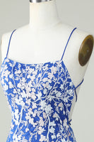 Laden Sie das Bild in den Galerie-Viewer, Dunkelgrünes Spaghettiträger Bodycon Abschlussballkleid mit Applikationen