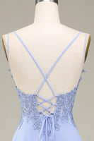 Laden Sie das Bild in den Galerie-Viewer, Lavendel langes Ballkleid in A-Linie mit Applikationen