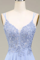 Laden Sie das Bild in den Galerie-Viewer, Lavendel langes Ballkleid in A-Linie mit Applikationen