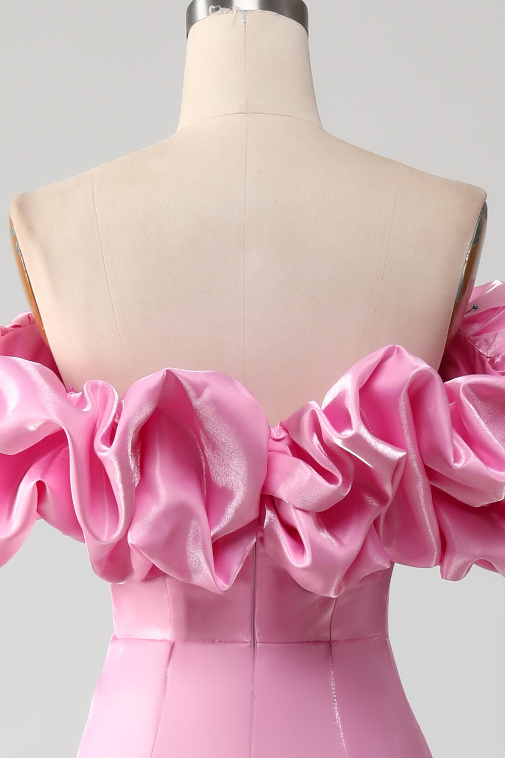 ZAPAKA Damen Rosa Ballkleid mit Rüschen Meerjungfrau Schulterfreies ...