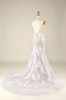 Laden Sie das Bild in den Galerie-Viewer, Elfenbein Meerjungfrauen-Illusion U-Boot-Ausschnitt Spitze Brautkleid