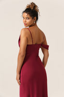 Laden Sie das Bild in den Galerie-Viewer, Charmantes Meerjungfrau Eine Schulter Cabemet Langes Brautjungfernkleid