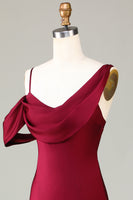 Laden Sie das Bild in den Galerie-Viewer, Meerjungfrau ärmelloses Cabemet Langes Brautjungfernkleid