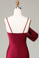 Laden Sie das Bild in den Galerie-Viewer, Meerjungfrau ärmelloses Cabemet Langes Brautjungfernkleid