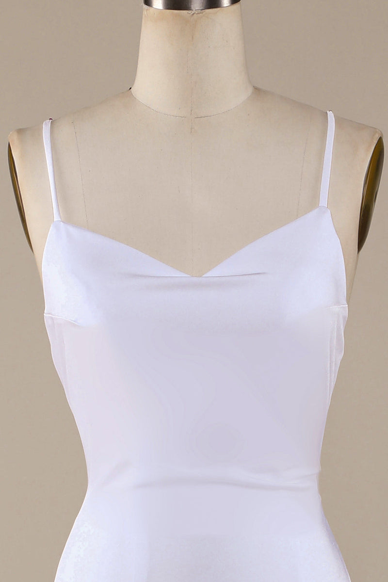 Laden Sie das Bild in den Galerie-Viewer, Weißes Meerjungfrau Schnürung Rücken Pinsel Schleppe Brautkleid