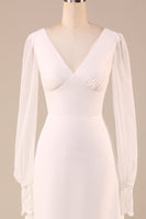 Laden Sie das Bild in den Galerie-Viewer, Elfenbein Boho Chiffon Brautkleid mit offenem Rücken