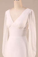 Laden Sie das Bild in den Galerie-Viewer, Elfenbein Boho Chiffon Brautkleid mit offenem Rücken