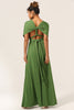 Laden Sie das Bild in den Galerie-Viewer, Charmantes A Linie Olivgrünes Spandex Multi-tragen Langes Brautjungfernkleid