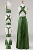 Laden Sie das Bild in den Galerie-Viewer, Olivgrünes Spandex Multi-tragen Langes Brautjungfernkleid