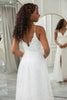 Laden Sie das Bild in den Galerie-Viewer, Elfenbein Hochzeitskleid aus A-Linie Schleppe mit Schlitz