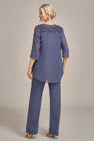 Laden Sie das Bild in den Galerie-Viewer, Zweiteiler Overall/Hosenanzug Chiffon Spitze Kleid für die Brautmutter