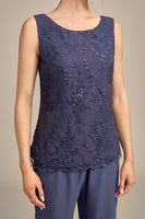 Laden Sie das Bild in den Galerie-Viewer, Zweiteiler Overall/Hosenanzug Chiffon Spitze Kleid für die Brautmutter