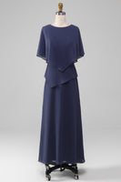 Laden Sie das Bild in den Galerie-Viewer, Scheide-/Säulenschaufel Teelanges stürmisches Chiffon Mutter der Braut Kleid