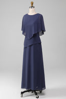 Laden Sie das Bild in den Galerie-Viewer, Scheide-/Säulenschaufel Teelanges stürmisches Chiffon Mutter der Braut Kleid