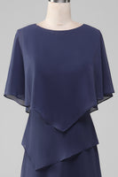 Laden Sie das Bild in den Galerie-Viewer, Scheide-/Säulenschaufel Teelanges stürmisches Chiffon Mutter der Braut Kleid